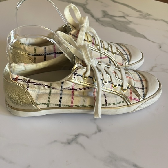 Coach Shoes - Coach Gold and Plaid Sneakers